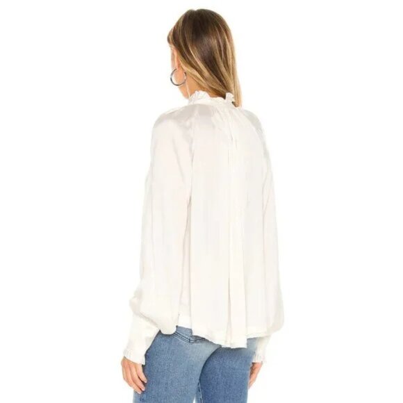 JONATHAN SIMKHAI STANDARD Ruched Front Top In Ecru - Picture 3 of 10